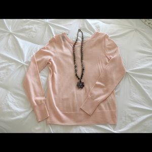 J. Crew Soft Pink Button back Summer Sweater  XS NWT